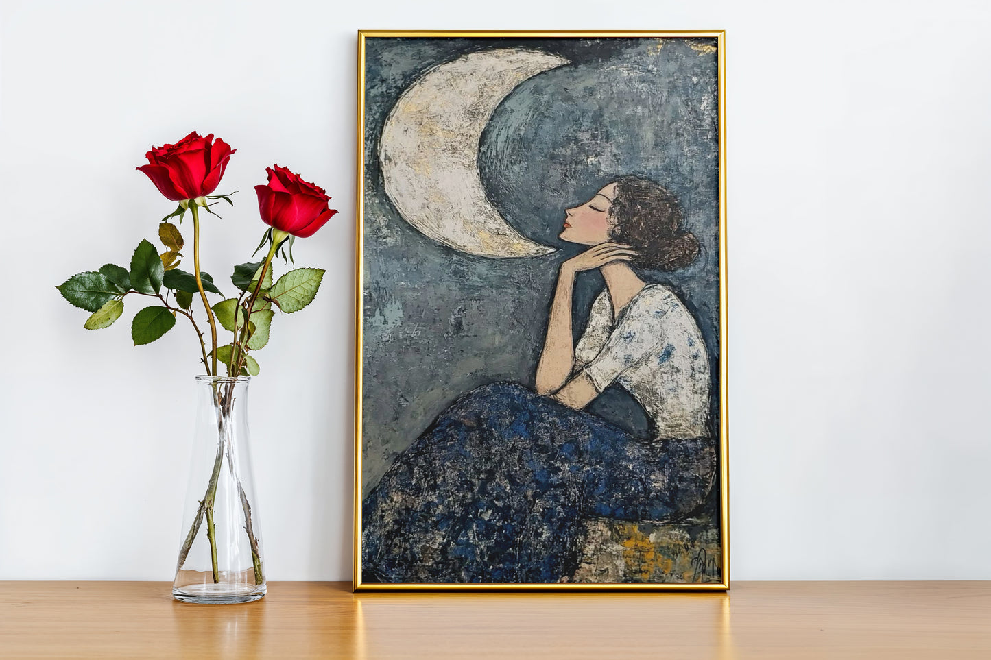 Woman and Moon