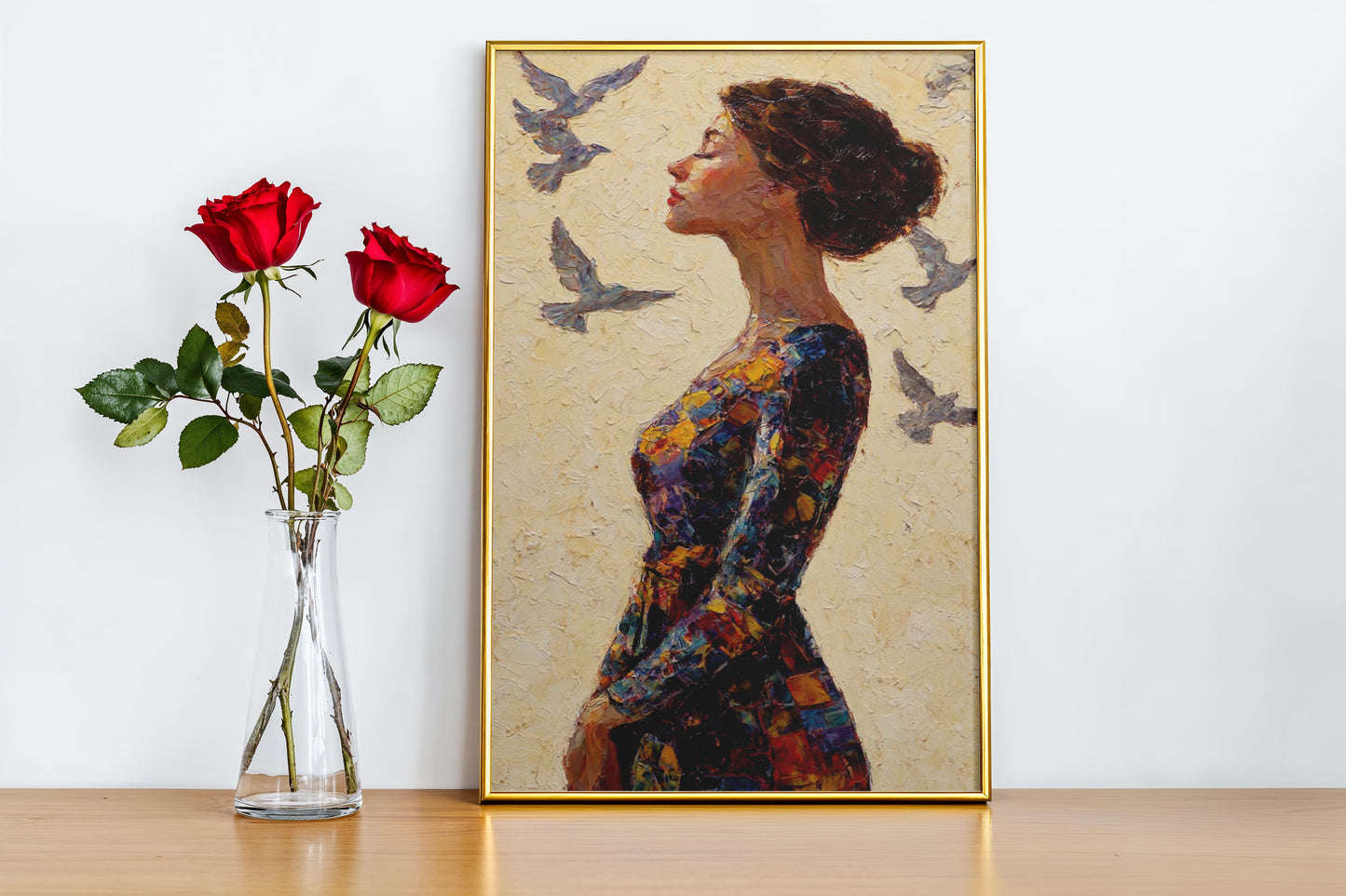 Woman and Birds