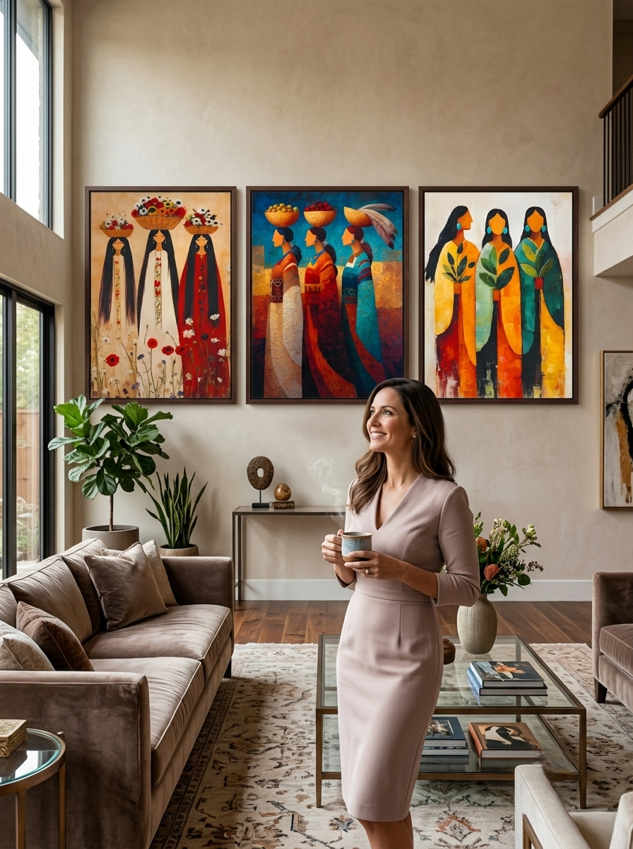 3'Lü Tablo Seti Three Woman