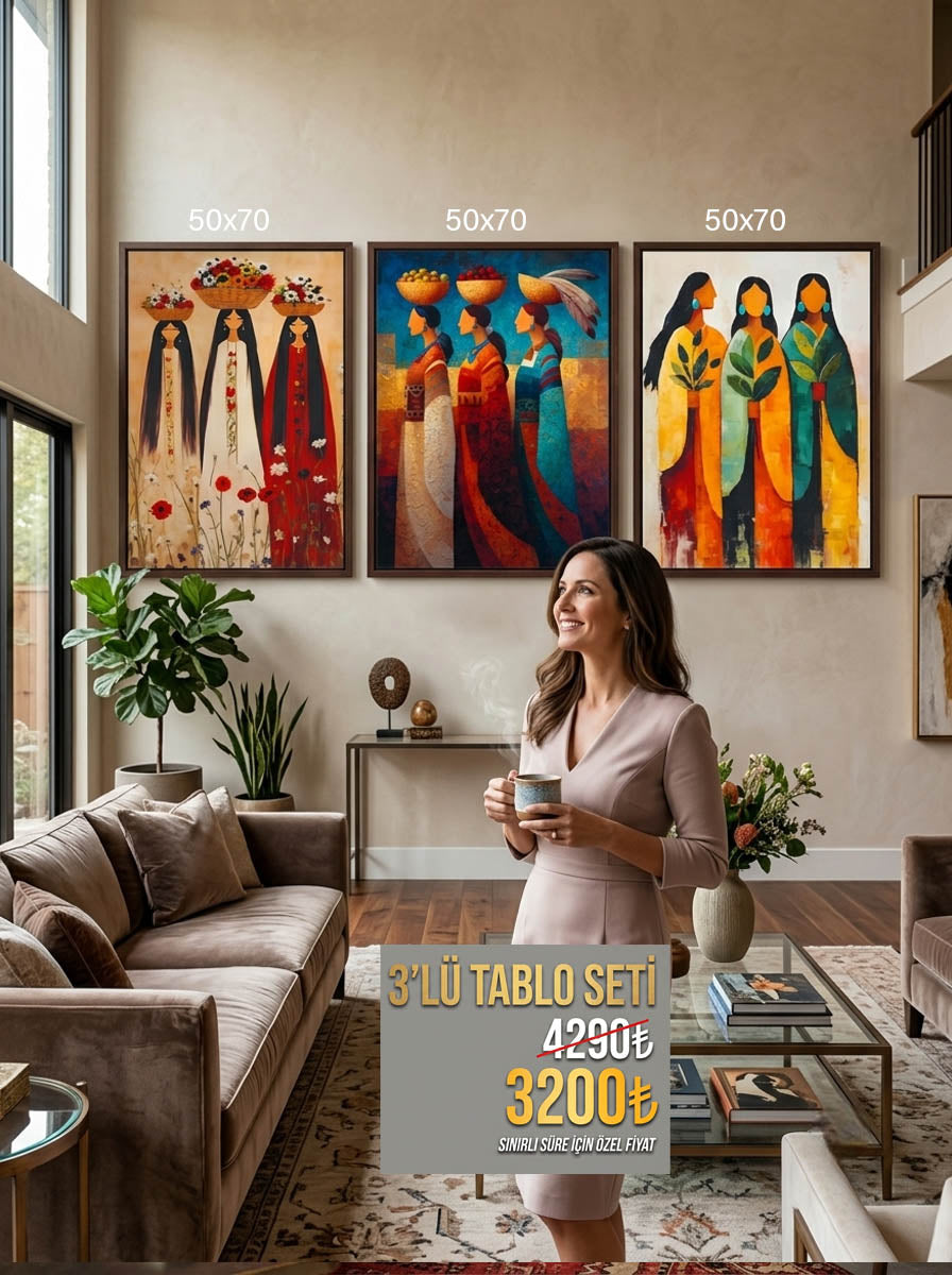 3'Lü Tablo Seti Three Woman