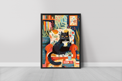 Cat's coffee pleasure