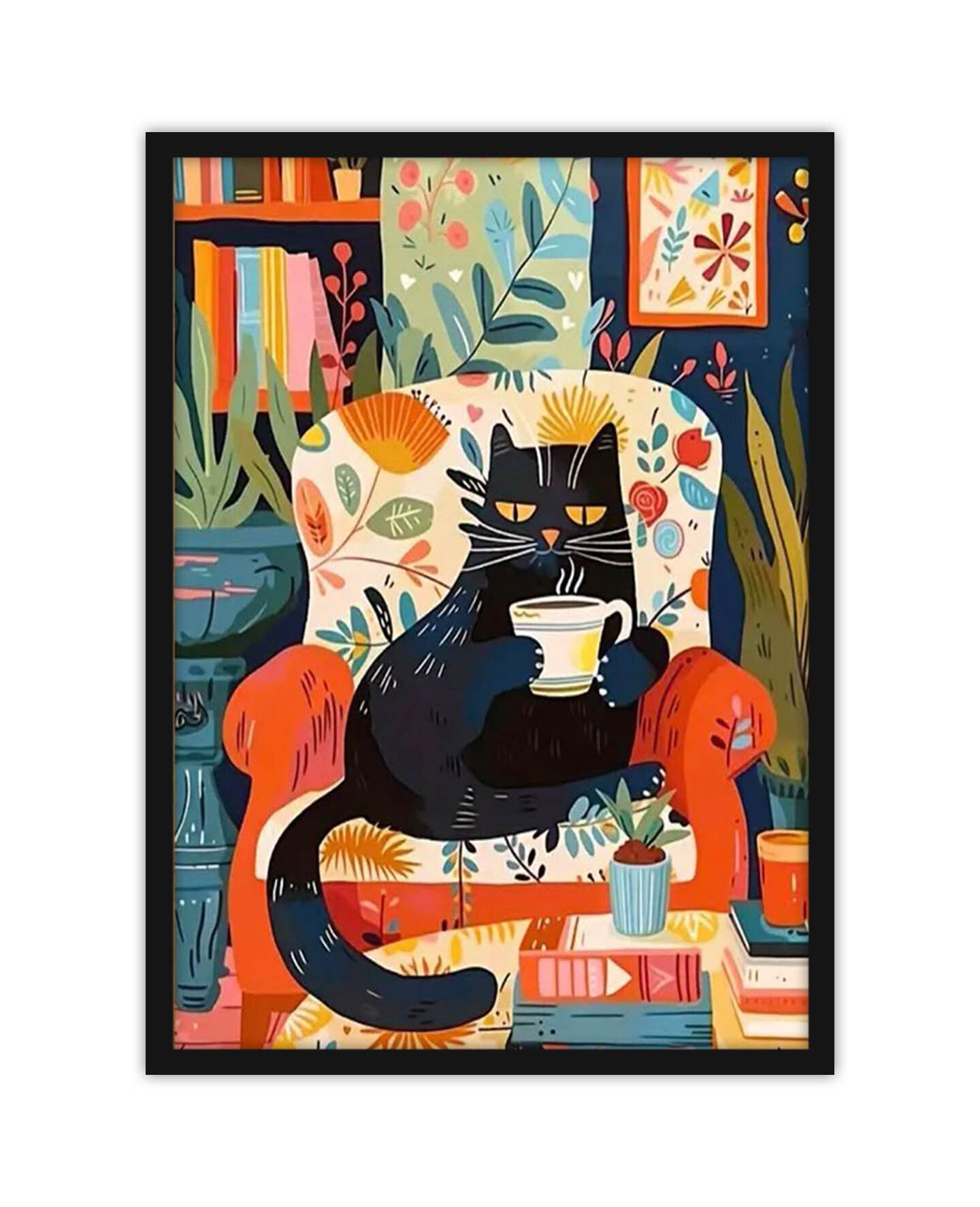 Cat's coffee pleasure