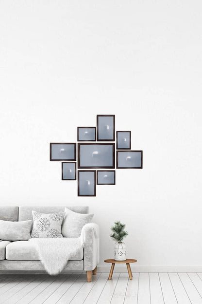 Şık Tasarımlı 9'li Set Polimer Resim Çerçevesi (15x21-4 Adet, 21x30-4 Adet, 30x40-1 Adet)