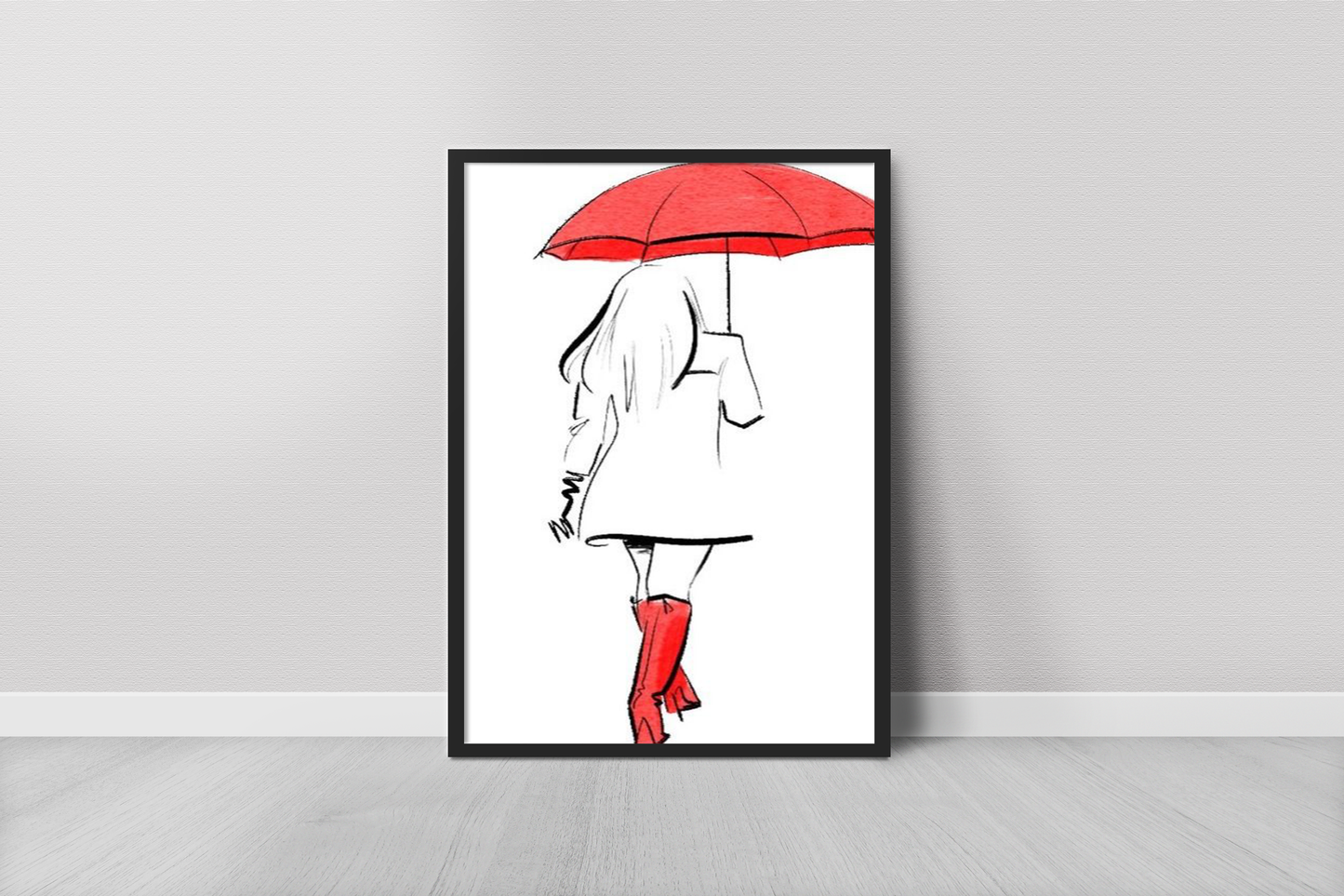 Red Boots and Umbrella