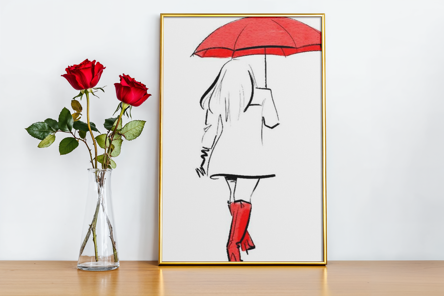 Red Boots and Umbrella