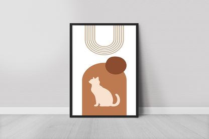 Vector Silhouette Cat Abstract