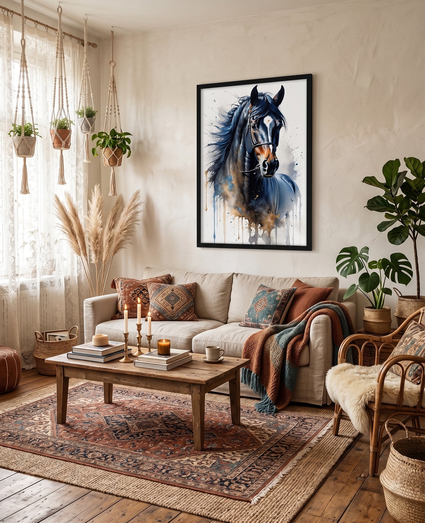 Watercolor horse portrait