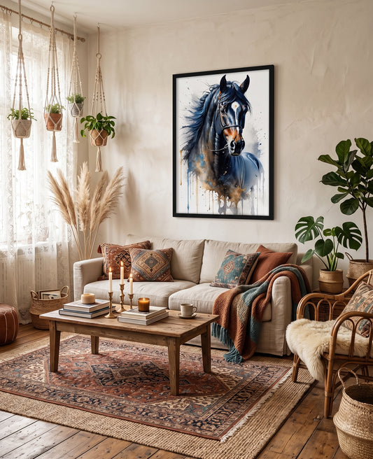 Watercolor horse portrait