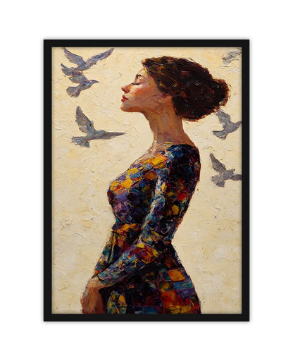 Woman and Birds