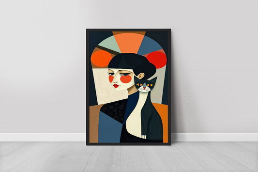 Women and Cat